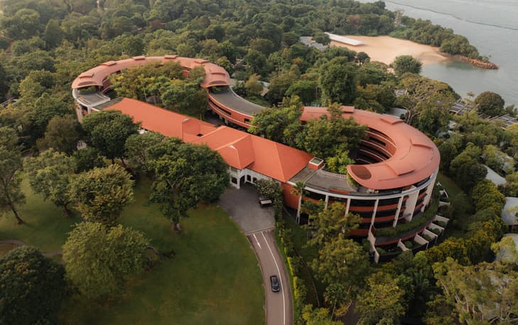 Aerial exterior view of Capella Singapore